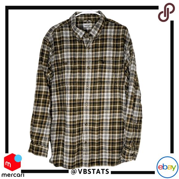 Carhartt Men's Plaid Flannel Relaxed Fit Button Down Shirt Multicolor Size 2XL - Picture 1 of 8